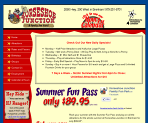 horseshoejunction.com: Horseshoe Junction. A Fun Park with Go-karts, Laser Tag, Mini-Golf, Mini-bowling for Birthday Parties!
Horseshoe Junction has mini golf, rock climbing, arcade games, go karts, bumper boats,laser tag, and mini-bowling. Fun for the whole family, church groups, schools, and corporate retreats. !