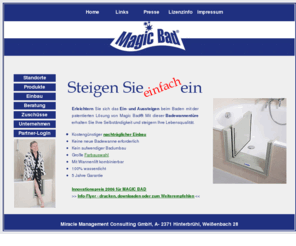 magicbad.com: Badewannentür einbauen in bestehende Wanne - barrierefreies Baden durch Badewanneneinstieg mit Hebetür oder Falttür
Nachträglicher Einbau einer Einstiegstüre in die Badewanne erleichtert das Betreten der Badewanne, ideal für ältere oder behinderte Menschen sowie Kinder und beugt Unfällen im Badezimmer vor.