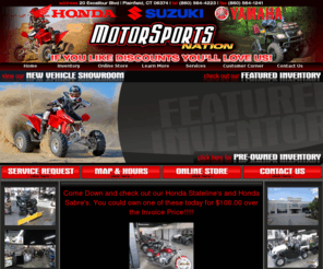 motorsportsnation.net: Plainfield, Connecticut, Suzuki, ATV, Motorcycle, Scooter, Dealer, Used, Parts, Accesssories, Apparel
Motorsports Nation, Plainfield, CT, Dealer, Used, ATV, Motorcycle, Scooter, Honda, Yamaha, Suzuki, Parts, Accessories, Apparel