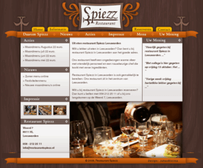 restaurantspiezz.nl: Spiezz restaurant Leeuwarden, lekker uit eten Leeuwarden
Uit eten in Leeuwarden bij specialtiteiten restaurant Spiez, het restaurant in leeuwarden. Reserveren kan via 058 - 212 25 11.