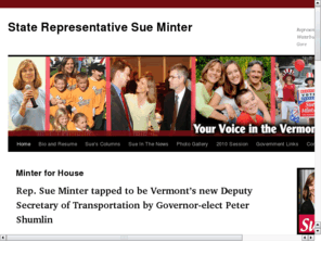 sueminter.com: Vermont State Rep. Sue Minter
Website for Vermont State Rep. Sue Minter