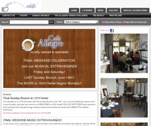 cafeallegrobuffalo.com: Cafe Allegro | 1374 Hertel Ave. | Buffalo, NY 14216
Established in January of 2003 by a local family, Cafe Allegro focuses on the community. Cafe Allegro is the meeting ground of several local clubs and organizations and a respected member of the visual and performing arts community in Buffalo, NY.