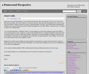 stephenelsenrath.com: a Pentecostal Perspective
Re-defining Pentecost - It's more than a Religion - More than a Movement - It's an Upper Room Experience, Relationship with Christ, Lifestyle that You can be Proud of...