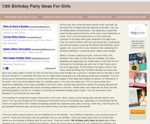 Birthday Party Ideas  Girls on Com  13th Birthday Party Ideas For Girls