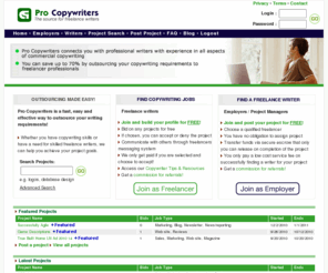procopywriters.com: Pro Copywriters - Find Freelance Copywriters for Hire and Copywriting Jobs
Find Freelance Copywriters for Hire and Search and Bid on Copywriting Jobs at ProCopyWriters.com.  100% FREE to join and earn money as an affiliate.