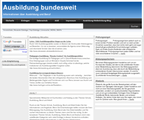 ausbildung-bundesweit.de: Ausbildung bundesweit - Informationen 	über Ausbildung und Beruf
