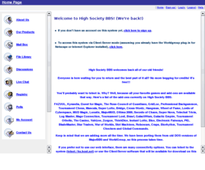 highsocietybbs.net: High Society BBS
Welcome to High Society BBS.