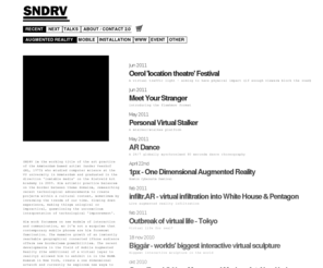 sndrv.nl: SNDRV - Sander Veenhof
Sander Veenhof // SNDRV // portfolio - projects - experiments - ideas - facts - and more