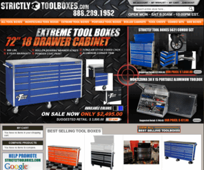 strictlytoolboxes.com: Strictly Tool Boxes  - Tool Chests & Roller Cabinets at Strictly Tool Boxes
Toolbox StrictlyToolBoxes.com has the best prices on Mechanics Tool Boxes, 72" Toolboxes, Tool Box sets, Tool Cabinets, Tool Chests and much more