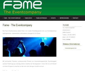 dj-frankie.com: Fame The Eventcompany
Unser Ziel ist es Ihr Event zu einem Ereignis zu machen an das sich noch alle gern zurück erinnern.