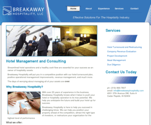 breakawayhospitality.com: Hotel Consulting - Breakaway Hospitality Management, LLC
Breakaway Hospitality Management provides effective solutions for the hospitality industry.