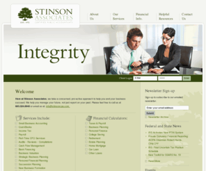 rgstinsoncpa.com: Stinson Associates - A concerned, pro-active approach to help you and your business succeed
Stinson & Associates, PC is a full service public accounting firm located in Laconia, Concord and Portsmouth New Hampshire. Phone (603)524-0940