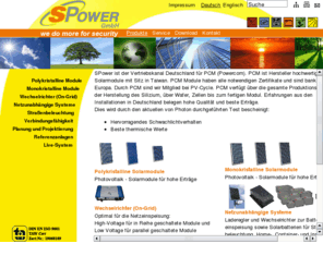 spower-solar.com: SPower Solar Produktbersicht, Solarmodule, sichere Photovoltaik und Service
Kostenoptimierte Solarstromtechnik und Komponenten. Photovoltaik, Solarmodule, Wechselrichter, Anlagenberwachung, Software und Service.