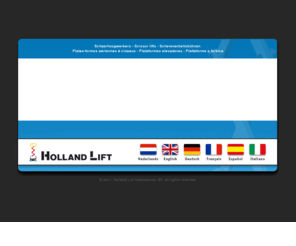 hollandlift.com: Holland Lift - Schaarhoogwerkers - Scissor lifts - Scherenarbeitsbühnen - Plates-formes aériennes à ciseaux - Plataformas elevadoras - Piattaforme a forbice
Scissor lifts for indoor and outdoor use - for rough terrain with 4WD and crawler chassis - diesel or electric power