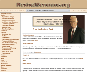 revivalsermons.org: RevivalSermons.org - Richard O'Ffill's web site with audio sermons, web page sermons and much more
Home page of RevivalSermons.org, a site dedicated to preparing a holy people to meet a holy God.