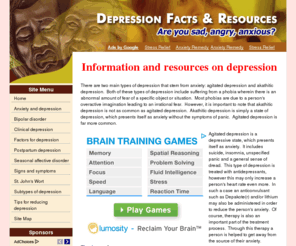 stressanxietymanagement.com: Depression Information and Resources - Depression informatoin and resources
There are two main types of depression that stem from anxiety: agitated depression and akathitic depression.