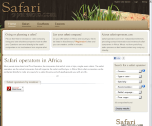 safari-operators.com: Africa safari tour operator & companies directory | safari-operators.com
Safari tour operator & companies directory, providing company contact information and reviews