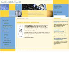 xn--flchenvorhangreinigung-14b.com: Eckerl - München - News - Flächenvorhang - Stoffpaneele - Reinigung - reinigen
Sonnenschutzreinigung in der Übersicht, insbesondere Flächenvorhang-Reinigung