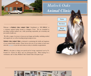 matlockoaksanimalclinic.com: Matlock Oaks Animal Clinic - Home
Matlock Oaks Animal Clinic provides veterinarian care for your dog and cat.  We provide surgeries, grooming, vaccinations, boarding and X-rays.