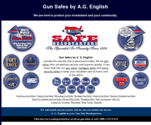 safeheadquarters.com: Gun Safes. A G English, handgun safes,
gun safes by Fort Knox, Browning, Cannon Safes, Heritage safes, Stack On, Security Products.