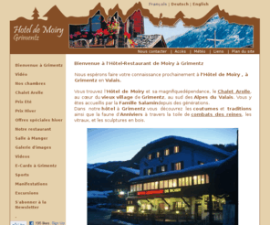 restaurant-grimentz.com: Hotel de Moiry  Grimentz, vos vacances dans les montagnes du Valais en Suisse
Htel ** Restaurant de Moiry, restaurant typique des alpes valaisannes