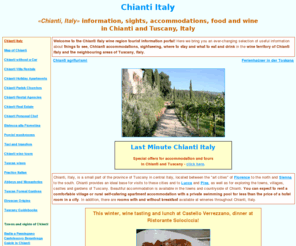 chianti-info.com: Chianti Italy tourist information Chianti Italy
Chianti Italy sightseeing, Chianti accommodations, Chianti restaurants, Chianti wine