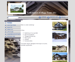 byggteam.net: Bygg Team AS - FORSIDE
ByggTeam AS ble etablert i år 2001 da vi bestemte oss for å bli forhandler for BoligPartnerHus i Hallingdal. Våre kontorer ligger i 2.etg. på Lensmannsgården i Gol. Vårt hovedsatningsområde er oppføring av eneboliger og to-mannsboliger i Hallingdalsregionen. Vi utfører også andre større og mindre snekkeroppdrag. Vi har også egen glassmester som skjærer glass og monterer. Han tar også alt av diverse låsearbeid. Se ellers våre hus og nyheter på www.boligpartnerhus.no.