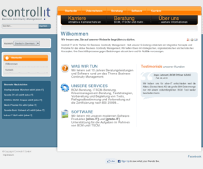 controllit.com: Willkommen
Homepage der Controll-IT GmbH, dem führenden BCM-Anbieter in Deutschland.