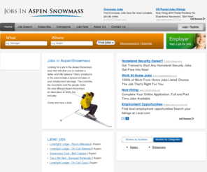 jobsinaspensnowmass.com: Home: Jobs in Aspen/Snowmass
Home: Jobs in Aspen/Snowmass