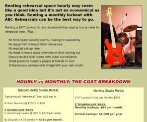 lockoutrehearsalstudios.com: hourly rehearsal studio
Two large facilities conveniently located near Hollywood featuring a range of sizes and layouts. Monthly Specials available now.