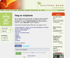 cultura.no: Cultura Bank - Forsiden
Cultura Sparebank, et etisk alternativ 