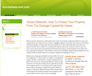 goosedeterrent.com: Goose Deterrent | Goose Deterrents | GooseDeterrent.com
GooseDeterrent.com is an information and resource center with a focus on goose deterrent. Compare various tactics, and learn about the pros and cons of using deterrent and choose the right goose deterrent to rid your property of geese.