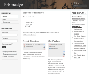 prismadye.com: Prismadye Inc.
Prismadye Dyes and Chemicals
