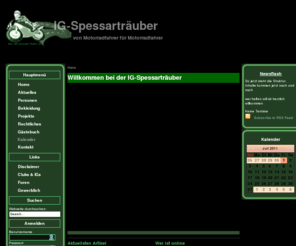 ig-spessartraeuber.com: Willkommen bei der IG-Spessarträuber
IG-Spessarträuber, Eine Webseite von Motorradfahrer für Motorradfahrer