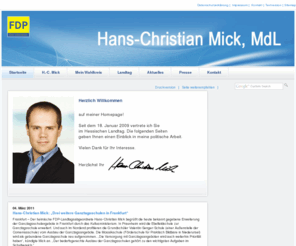 hans-christian-mick.de: Hans-Christian Mick MdL -
Hans-Christian Mick ist Mitglied der FDP Landtagsfraktion im Hessischen Landtag.