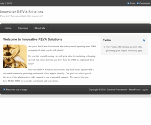 innovativerevasolutions.mobi: Innovative REVA Solutions
Real Estate Virtual Assistance for real estate agents. Provide professional office support.