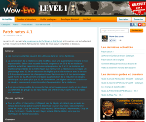 wow-evo.com: Les dernières actualités de World of Warcraft | Wow-Evo.com
Wow-Evo.com est un site Web consacré au jeu vidéo en ligne World of Warcraft, proposant des actualités et des outils pratiques dédiés aux joueurs.