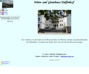 halfenhof.com: Halfenhof Bernkastel
halfenhof,Ferienwohnung,Gästehaus,bernkastel,Wehlen,Gästezimmer,bilder,mosel