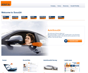 healthscout24.info: Startseite - Scout24 Group
The Scout24 Group is  a leading online-company in the seven marketplaces AutoScout24, ElectronicScout24, FinanceScout24, FriendScout24, ImmobilienScout24, JobScout24, TravelScout24 and the Jobs.de and Local24 portals. 