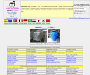 sodium-bromide.com: Ammonium Chloride Zinc Chloride Potassium Chloride.. Manufacturer
Ammonium Chloride Manufacturer, Calcium Chloride Zinc Chloride Manufacturer, Potassium Chloride...; IP BP USP Ph.Eur. India