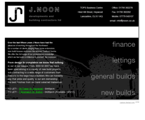 jnoon.co.uk: J Noon developments and building contractors ltd
www.jnoon.co.uk, j noon developments and building contractors ltd, all aspects of building, extensions, roofing, plastering, one call covers it all, 24 rochdale road east, heywood, lancashire, United Kingdom