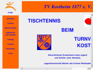 tt-tvk.net: Tischtennis beim Turnverein Kostheim
Tischtennis beim Turnverein Kostheim