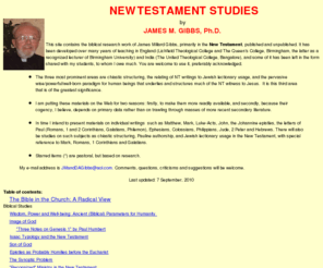 newtestamentresearch.com: New Testament Research by J M Gibbs
Index Page