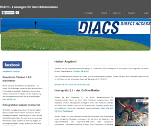 mietcheck.com: DIACS: DIACS Immoplain die OpenImmo-XML-Schnittstelle
DIACS Immoplain ist ein webbasiertes Programm für die Verwaltung und Präsentation von Immobilien. Mit Immoplain erstellen Immobilienmakler in kürzester Zeit ihre Internetseite.