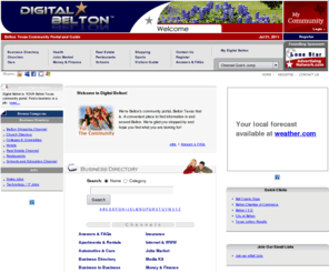 digitalbelton.com: Belton Texas Portal Featuring Real Estate, Restaurants, Jobs, Classifieds and More - Digital Belton
Belton Texas community portal featuring real estate, jobs, restaurants, hotels, shopping, news, events, schools, more - Digital Belton