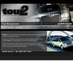 tour2.co.uk: tour2 - Tour Management | Driving and Chauffeur Services
tour2 delivers class leading Tour Management using extensively trained staff and the highest specification vehicles.