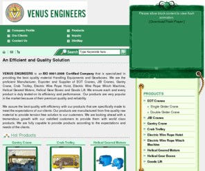 venusengineers.net: Industrial Material Handling Equipments,JIB Cranes,Crab Trolley Manufacturers,Exporters India
Industrial Material Handling Equipments manufacturers,exporters of JIB Cranes, Industrial Material Handling Equipments suppliers, Crab Trolley from india, online JIB Cranes, Industrial Material Handling Equipments wholesaler, indian Crab Trolley manufacturer, JIB Cranes Manufacturing, Industrial Material Handling Equipments companies in india