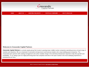 crescendocapitalpartners.com: Crescendo Capital Partners ~ Private Equity Firm in Boulder and Denver Colorado ~
Crescendo Capital Partners is a private equity firm that invests in growing lower middle market companies operating across a broad range of markets and industries.