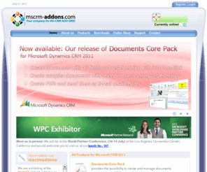 axapta-addons.com: MS CRM Addons by PTM EDV-System GmbH >  Home
Addons for Microsoft CRM. GroupCalendar, WordMailMerge , RelatedDocuments, Activity Overview, MS CRM Customization