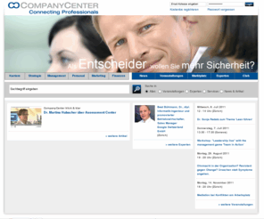 companycentre.info: Portal CompanyCenter - Ressourcen, Events, Veranstaltungen und Informationen für Entscheider, Unternehmer und Experten - CompanyCenter
Karriere Strategie Management Personal Marketing Finanzen